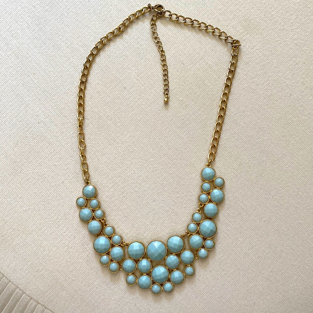 Light blue statement necklace